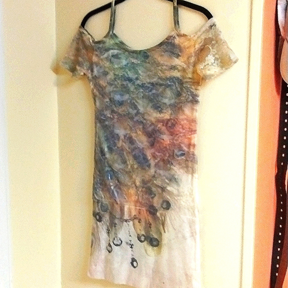 Windsor brand, size small, off the shoulder dress, multi-colored